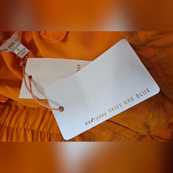 SKIES ARE BLUE Welt Pocket Cropped Ankle Trousers In Bright Orange. Size L NWT - Picture 12 of 14